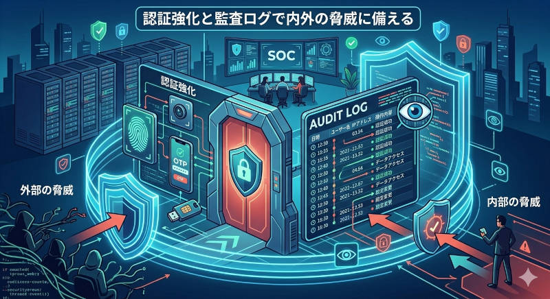 認証強化と監査ログで内外の脅威に備える