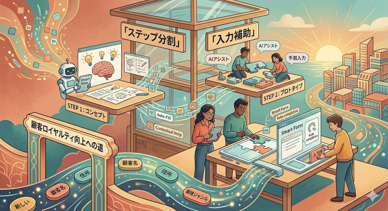 「ステップ分割」と「入力補助」
