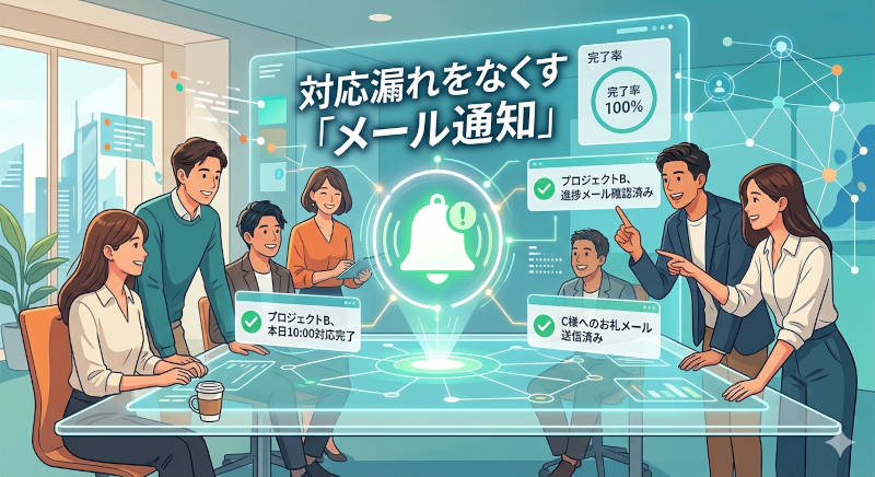 対応漏れをなくす「メール通知」