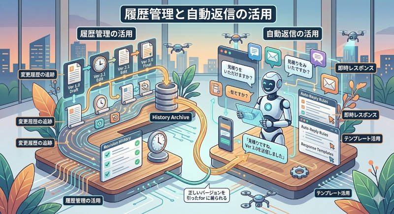 資産を積み上げる「履歴管理」と「自動返信」の活用