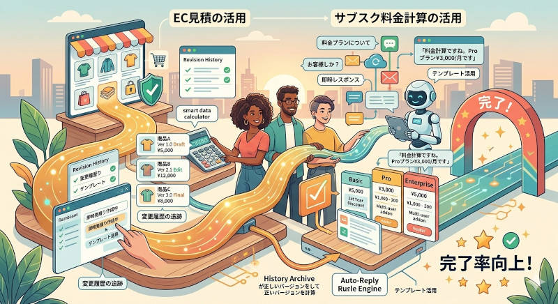 「EC見積」と「サブスク料金計算」