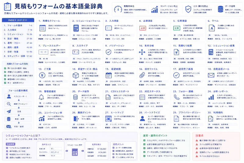 見積りフォーム語彙辞典