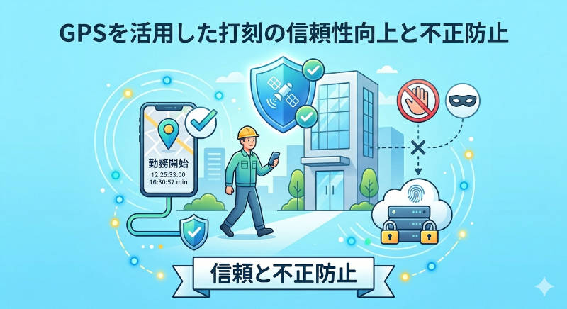 「GPS」を活用した打刻の信頼性向上と不正防止